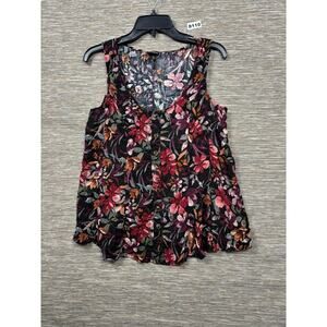Torrid Fit And Flare Slub Tank Womens Size 00 (10) Multicolor Floral Casual